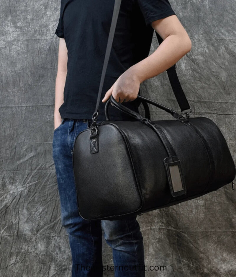 The Endre Weekender Vintage Leather Duffle Bag - Image 7