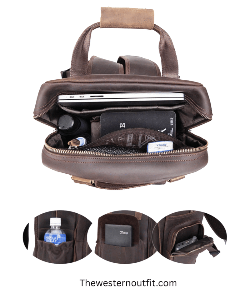 The Gaetano Leather Backpack Camera Bag with Tripod Holder - Image 8
