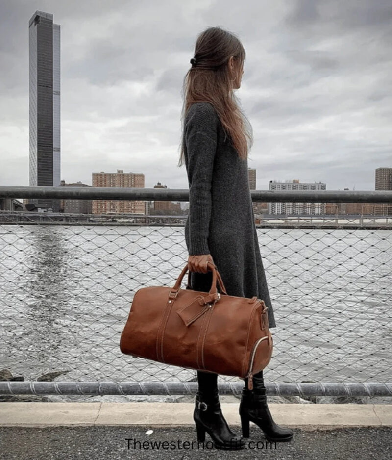 Travel Duffle Leather Bag - Image 8