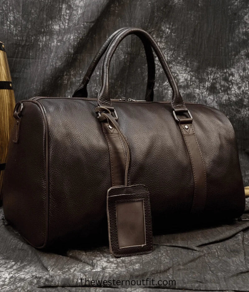 The Endre Weekender Vintage Leather Duffle Bag - Image 8