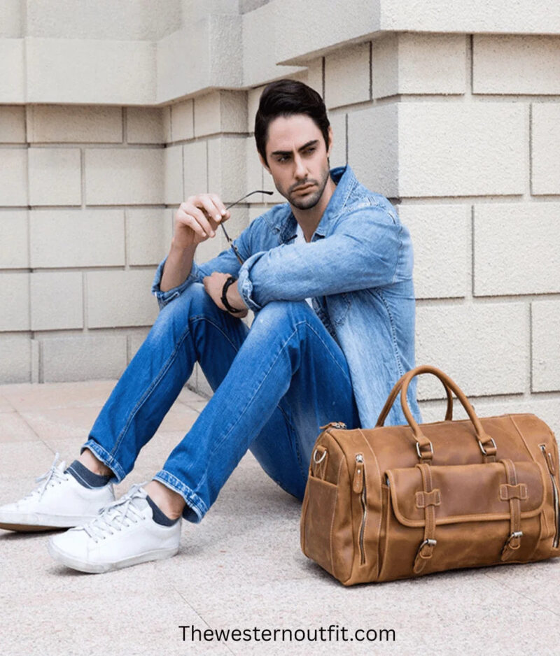 The Bard Weekender Handmade Leather Duffle Bag - Image 8