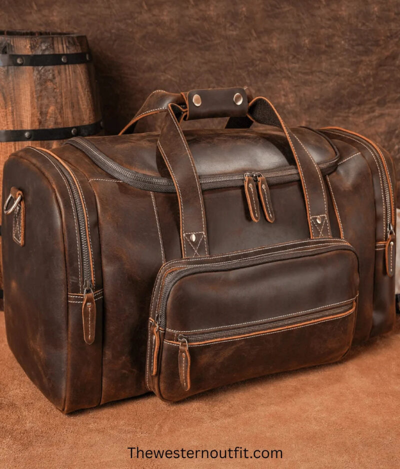 Cowhide Leather Duffle Bag - Image 15