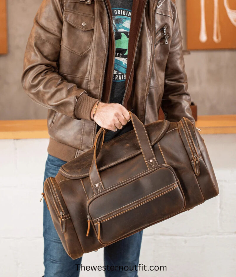 Cowhide Leather Duffle Bag - Image 16