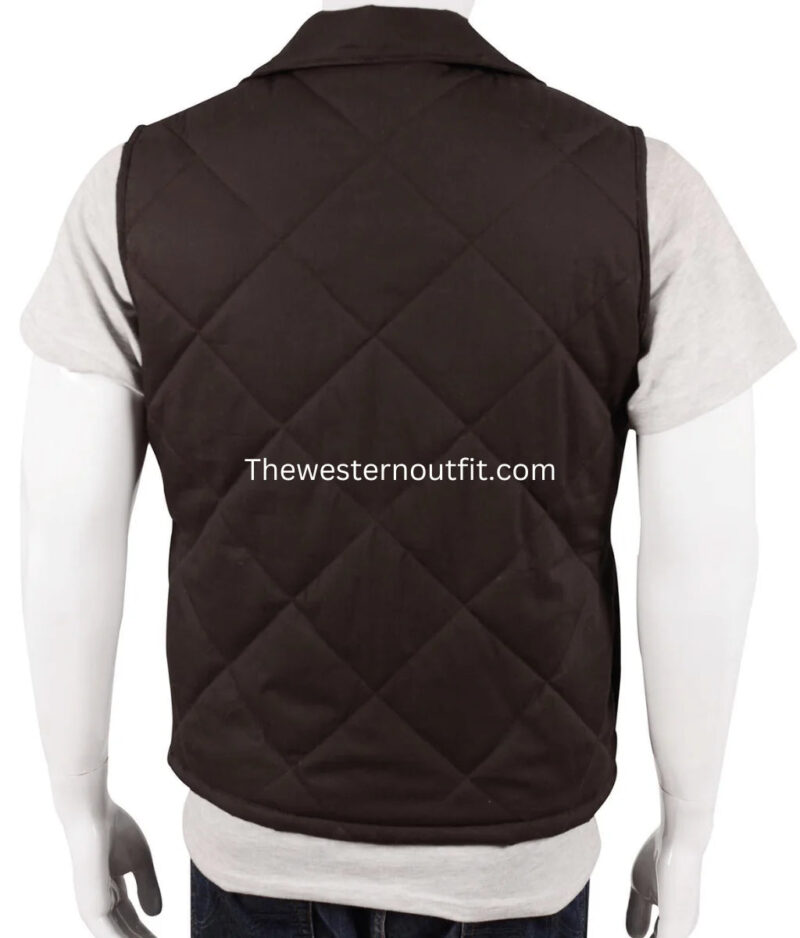 John Dutton Quilted Black Vest