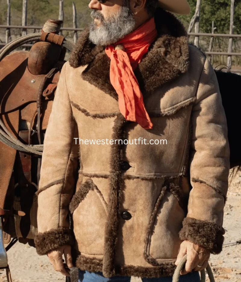 Men’s Classic Sheepskin Leather Coat Light Brown