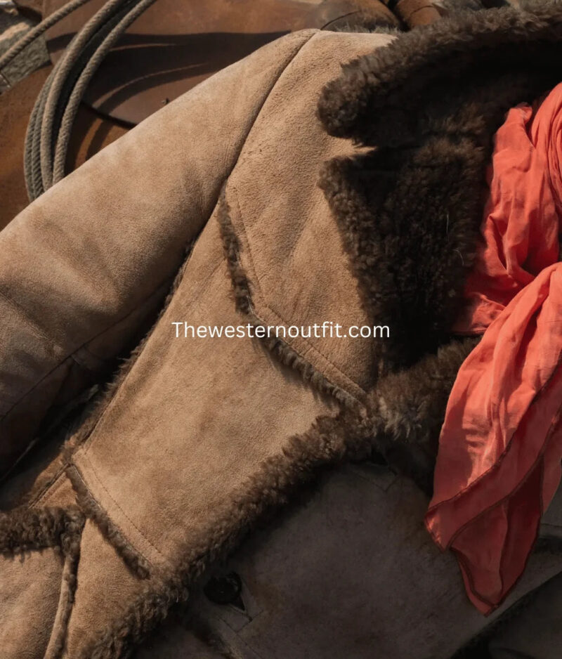 Men’s Sheepskin Classic Leather Coat Light Brown
