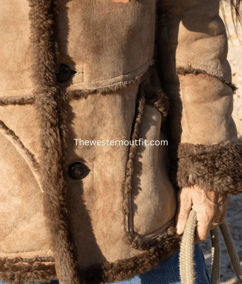 Men’s Sheepskin Leather Classic Coat Light Brown