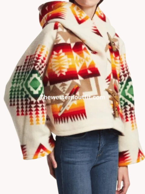 Beth Dutton Printed Wool Cropped Cloak