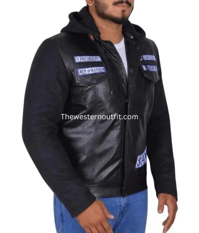 Charlie Hunnam SOA Black Leather Vest