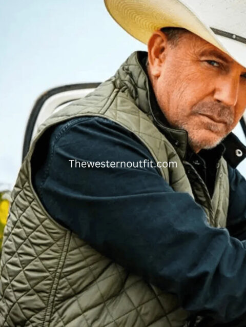 John Dutton Green Quilted Vest Kevin Costner