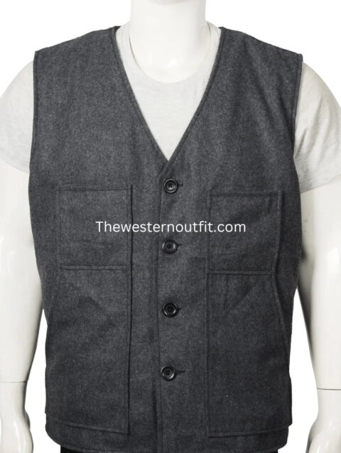 John Dutton Grey Wool Vest Yellowstone Series