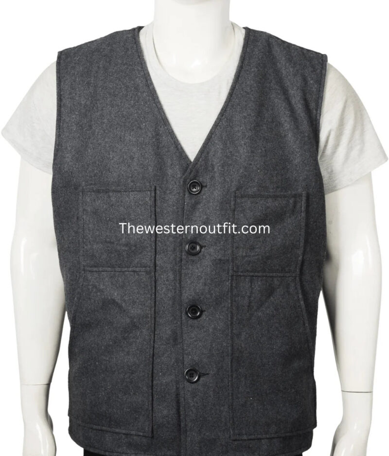 John Dutton Grey Wool Vest Yellowstone Series