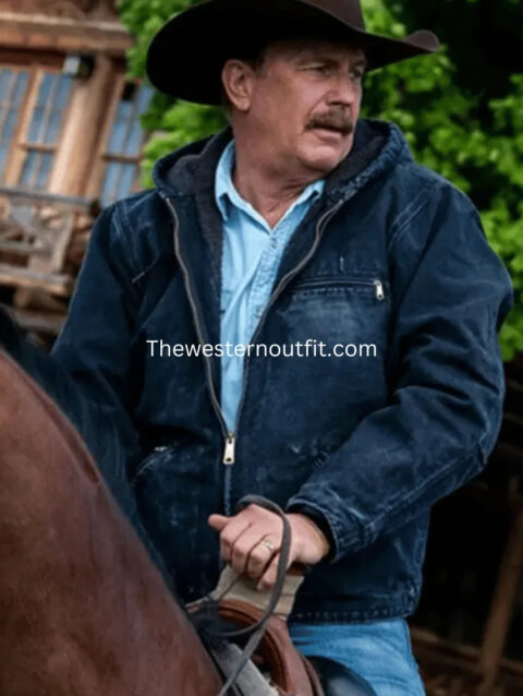 John Dutton Hooded Denim Jacket Kevin Costner