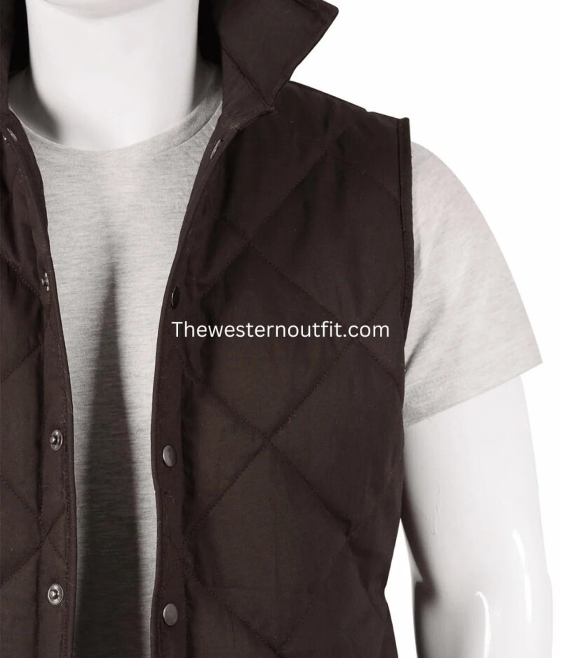John Dutton Quilted Black Vest Yellowstone