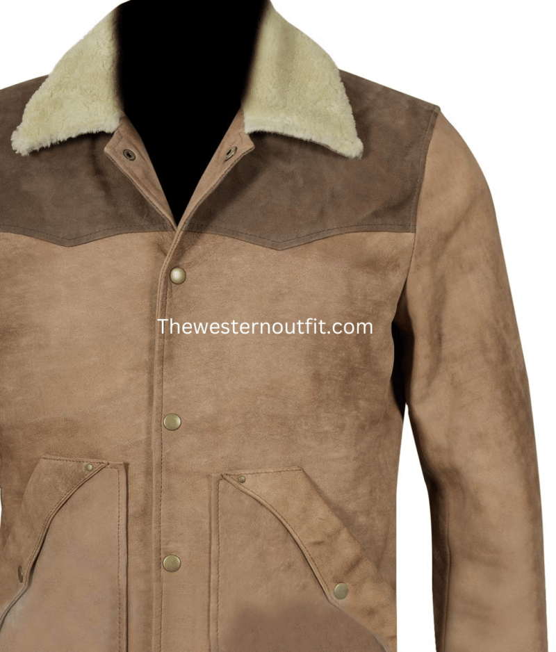 John Dutton Raw Leather Jacket Yellowstone Series