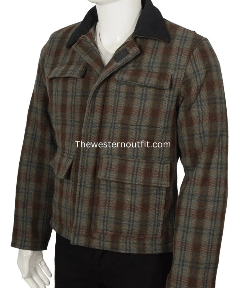 John Dutton Red Plaid Jacket Kevin Costner Yellowstone