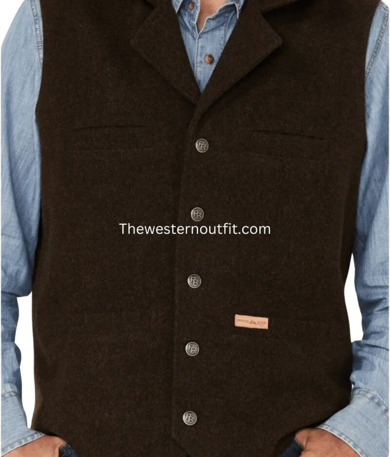 Men’s Brown Wool Rancher Vest