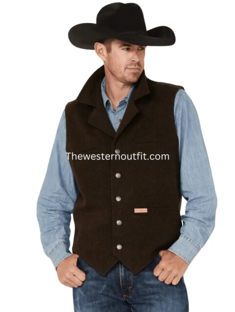Men’s Classic Brown Wool Rancher Vest