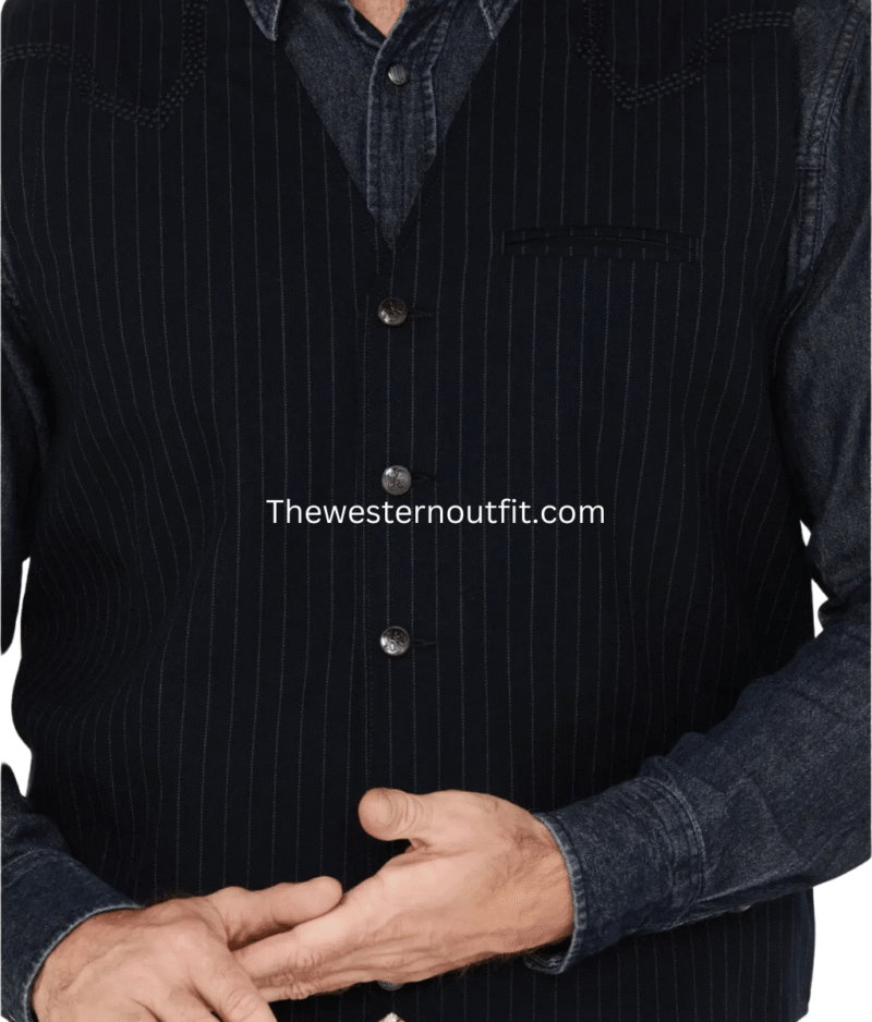 Men’s Classic Pinstripe Capone Wool Vest