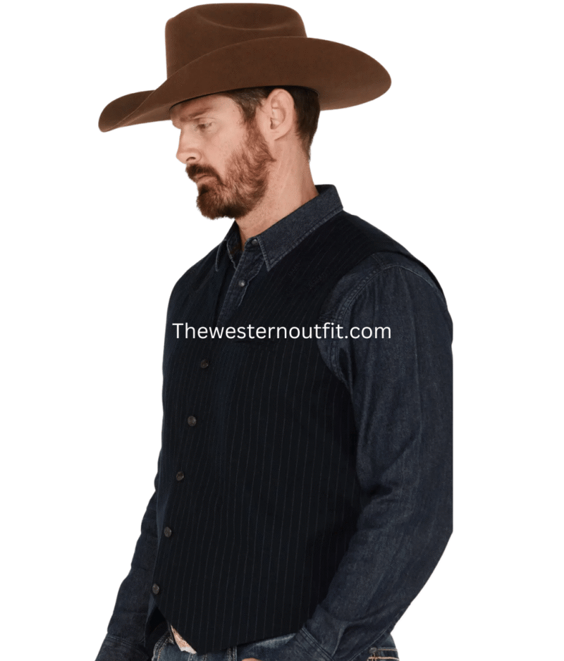 Pinstripe Capone Wool Vest