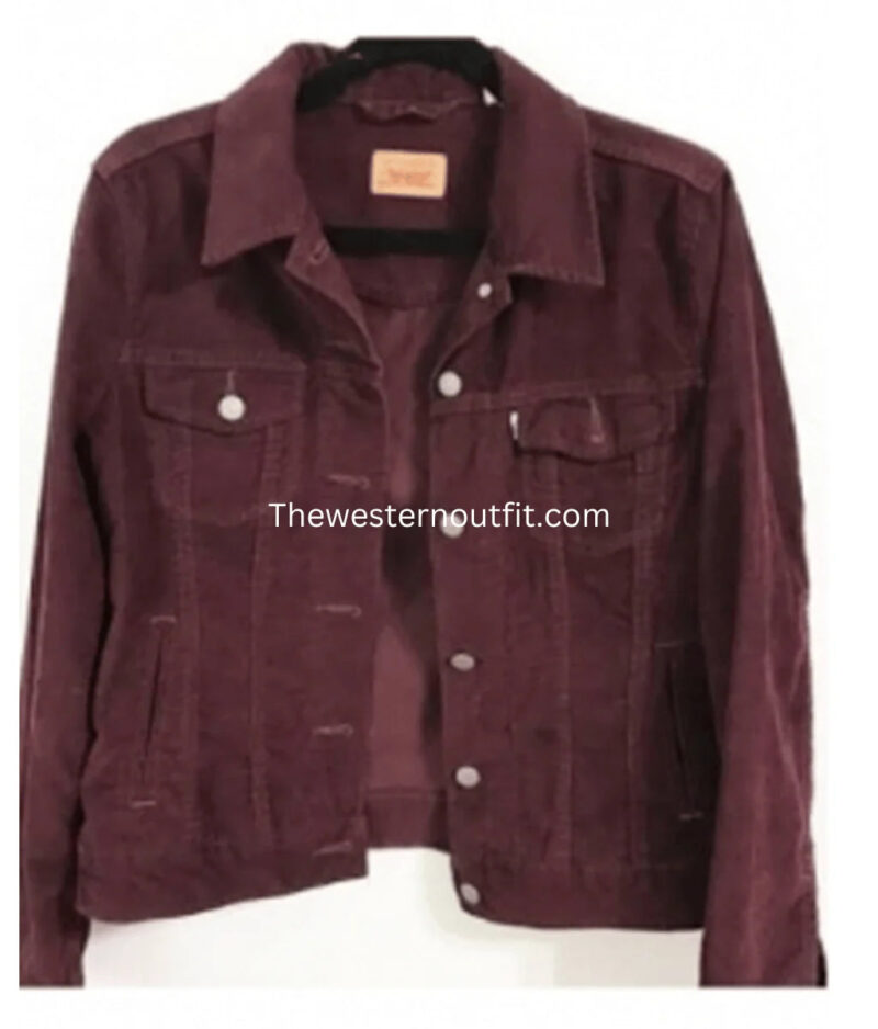 The Ranch Abbys Burgundy Denim Jacket