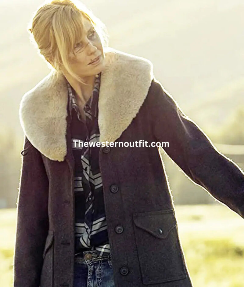 Yellowstone Beth Dutton Shearling Wool Coat