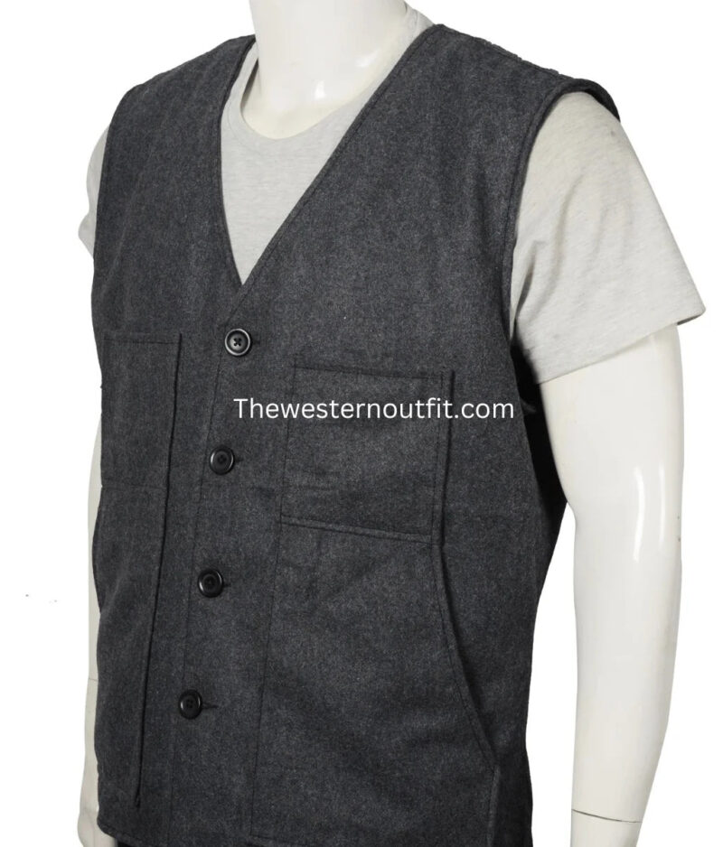 yellowstone Series John Dutton Grey Vest Wool