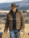 Yellowstone Series John Dutton Brown Quilted Jacket