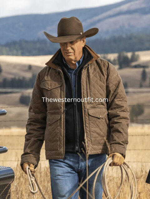 Yellowstone Series John Dutton Brown Quilted Jacket