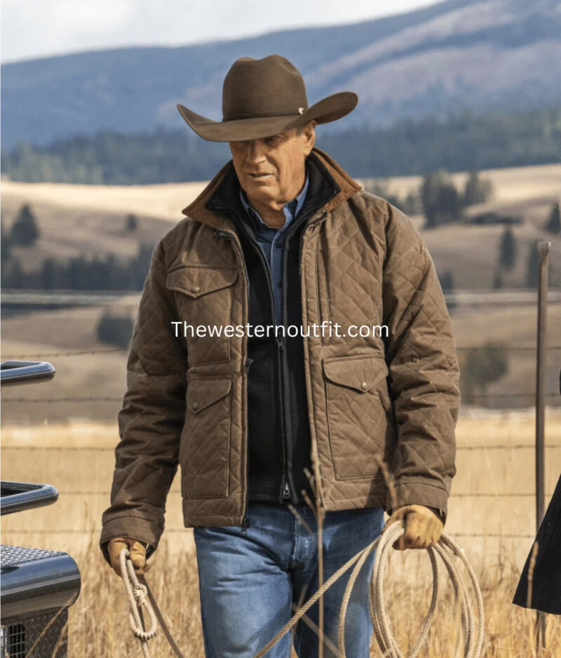 Yellowstone Series John Dutton Brown Quilted Jacket