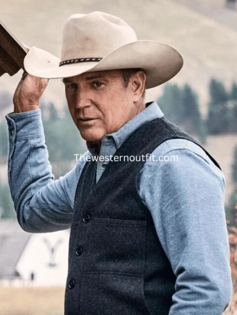 Yellowstone Series John Dutton Grey Wool Vest