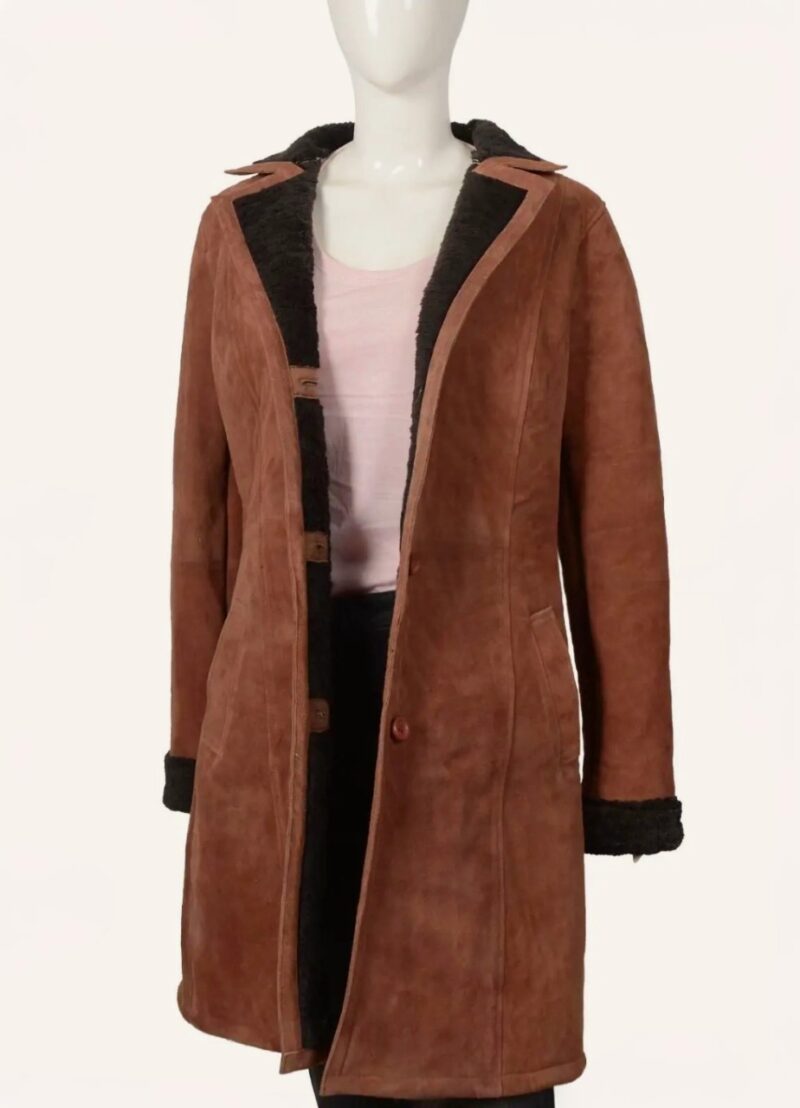 Monica Dutton Suede Leather Coat-1