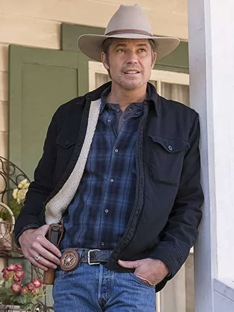 Justified Raylan Givens Black Cotton Sherpa Jacket