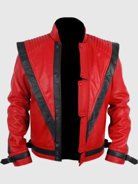 Michael Jackson Thriller Red Leather Jacket-2