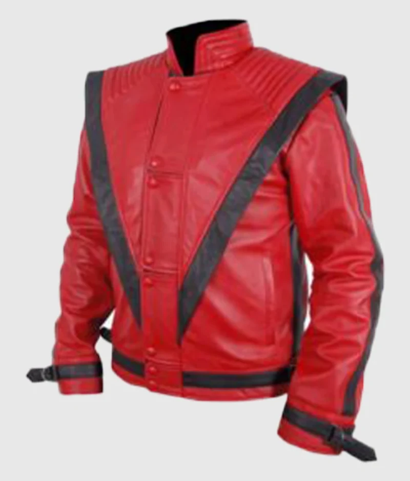 Michael Jackson Thriller Red Leather Jacket-4