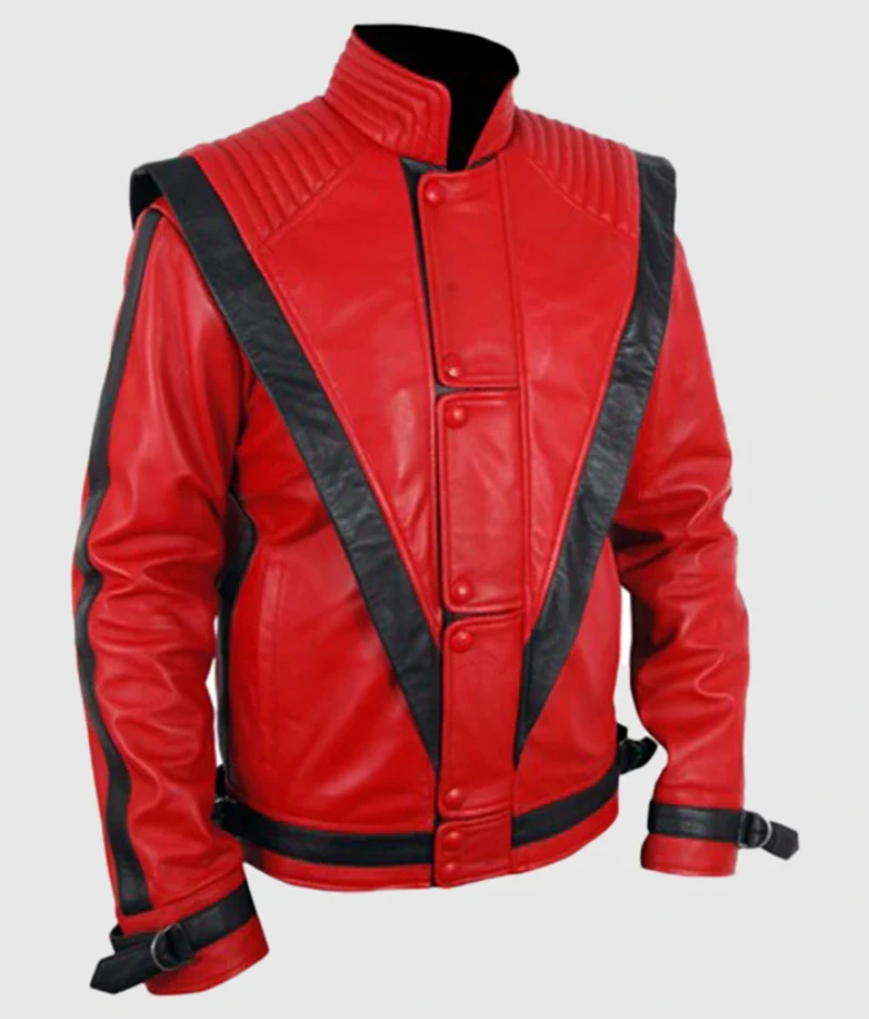 Michael Jackson Thriller Red Leather Jacket-5