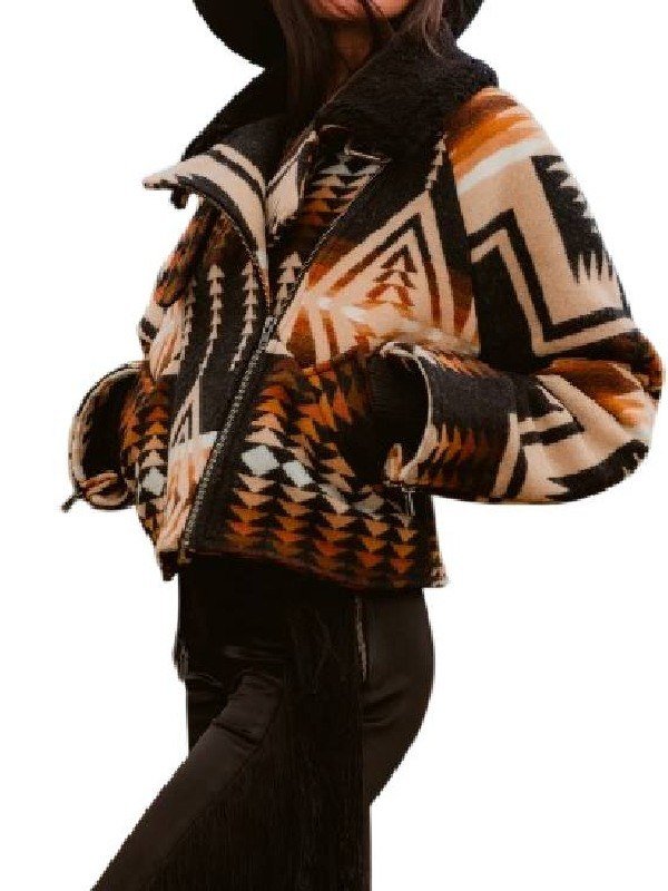 Kelly Reilly Dutton Ranch Season 1 2026 Beth Dutton Western Print Aviator Aztec Jacket 2