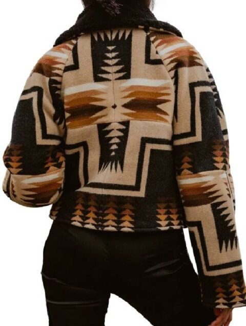 Kelly Reilly Dutton Ranch Season 1 2026 Beth Dutton Western Print Aviator Aztec Jacket 1