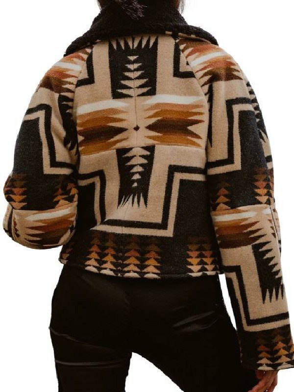 Kelly Reilly Dutton Ranch Season 1 2026 Beth Dutton Western Print Aviator Aztec Jacket 1